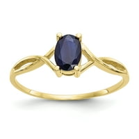 Karatni prirodni safirni prsten od žutog zlata