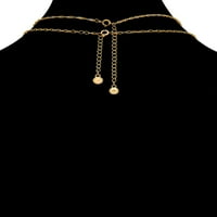 Vjerujte iz Brilliance ženskog dvostrukog ogrlica postavljenog u 14KT zlatnom flash mesingu