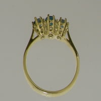 14-karatno žuto zlato britanske proizvodnje s prirodnim londonskim plavim topazom ženski prsten obećanja - opcije veličine-Veličina