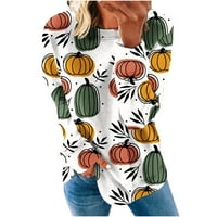 Dukserice za žene Plus size zima-jesen s dugim rukavima modni print za Noć vještica ležerni lagani pulover s okruglim vratom džemperi