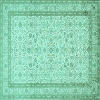 Tvrtka Alibudes strojno pere pravokutne perzijske tirkizno plave tradicionalne unutarnje prostirke, 7 '10'