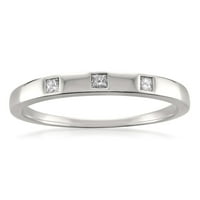 Zaručnički prsten za mladence s dijamantima od bijelog zlata od 10 karata.