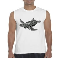 - Muška majica s uzorkom bez rukava, veličine do 3 inča-havajska morska kornjača