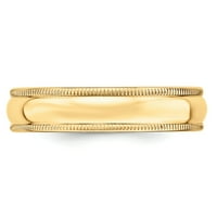 Primarno zlato, karatno žuto zlato, lagani polukružni prsten finog zrna, veličina 10,5