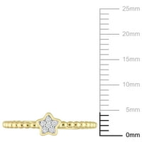 Miabella ženski dijamantni naglasak 14KT Zvjezdana zvjezdani prsten od zvjezdica