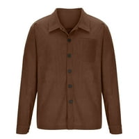 Muške jakne za muškarce-Dugi rukav s okruglim vratom s gumbima, novo, topli Muški kaputi u kaki boji