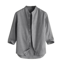 Muška ležerna labava modna ljetna Prozračna košulja s brzim sušenjem dugih rukava - siva ae