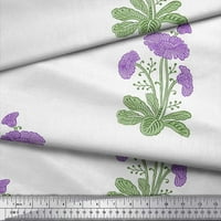 Svilena tkanina s lišćem i cvjetnim tiskom širine dvorišta