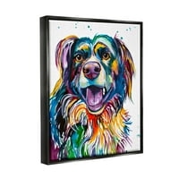 Studell Happy Dog Bold Rainbow Style Animals & Insects Slikanje crnog plutara uokvirenog umjetničkog tiska Zidna umjetnost