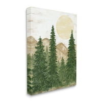 Stupell seoska planina sunce šuma drveće pejzažno Slikarstvo Galerija omotano platno tiskanje zidna umjetnost