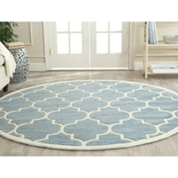 Ručno tkani tepih od Bjelokosti od plave boje 9733