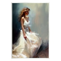 Stupell Industries Bijela večernja haljina Fashion Girl Beauty & Fashion Slika