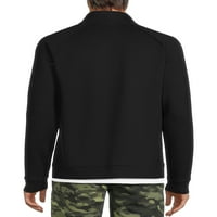 Athlu muški aktivni dvostruki pleteni puni zip jakna