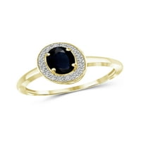 Jewelersclub Sapphire Ring Birthstone nakit - 1. Karat Sapphire 14K zlatni nakit od srebrnog prstena s bijelim dijamantnim naglaskom