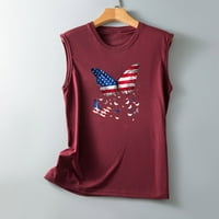 Ženske majice bez rukava za Dan neovisnosti, američka zastava, prsluk s printom leptira, topovi, domoljubna Majica Bez rukava s okruglim