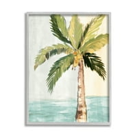 Stupell Industries Palm Tree Liet Tropcal Summer Breeze Plaža uokvirena zidna umjetnost, 30, Dizajn Robin Maria