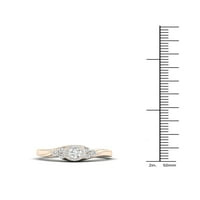 1 4CT TDW Diamond 10K žuti zlatni halo zaručnički prsten