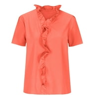 Ljetni elegantni ležerni cvjetni vrhovi za žene, bluza bez rukava Bez rukava s izrezom i volanima u obliku slova u, grafičke majice