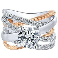 zaručnički cirkoni okruglog reza ženski zaručnički prstenovi nakit prstenovi za žene s punim dijamantom ženski prsten zlato 10