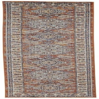 Vintage Boemski tepih, zarđala Narančasta, plava, 2ft 10ft trkač