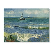 Zaštitni znak likovne umjetnosti 'Seascape u blizini Les SaintesMariesDelamer' Canvas Art by Van Gogh