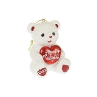 Način proslave Valentinova slatki ukras medvjedića u bijeloj boji