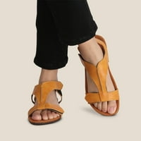 Ženske sandale, ljetne Ležerne cipele, ravne papuče, Žuta 36