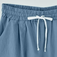 Ženske pamučne kratke hlače od donjeg rublja, Ležerne široke kratke hlače širokih nogavica, udobne elastične vezice za struk, ljetne