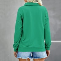 Ženski pulover s patentnim zatvaračem, modne majice s dugim rukavima s printom, labavi vrhovi za opuštanje