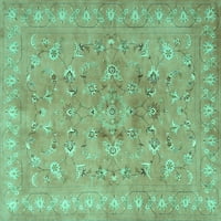 Tvrtka alt pere u stroju pravokutne perzijske tirkizno plave tradicionalne unutarnje prostirke, 5 '7'