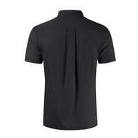 Grube majice za muškarce, muške proljetno-ljetne Ležerne modne pamučne lanene obične muške košulje s okruglim vratom i kratkim rukavima