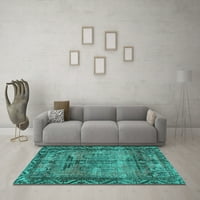 Tradicionalni unutarnji tepisi, Perzijska Tirkizno plava, kvadrat od 5 stopa