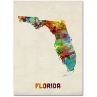 Florida Map platna zidna umjetnost Michaela Tompsetta