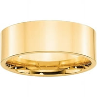 Standardni ravni karatni prsten od žutog zlata s udobnim uklapanjem