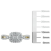 Carat T.W. Sjajnost fini nakit princeza izrezana dijamantni zaručnički prsten u 10kt žutom zlatu, veličina 6