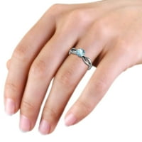 Zaručnički prsten od akvamarina od 1 karata od bijelog zlata od 14 karata