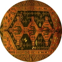 Tvrtka alt pere u stroju okrugle tradicionalne perzijske Prostirke žute boje za unutarnje prostore, okrugle 8 inča