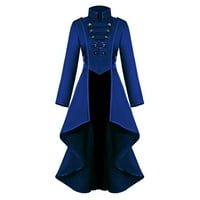 Ženski kaput gotički Steampunk čipkasti korzet na kopčanje Kostim Za Noć vještica kaput frak jakna plavi ženski jeftini kaput
