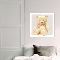 Wynwood Studio Fashion and Glam Wall Art Print 'Soft Meddy Bear' Romantic - smeđa, bijela