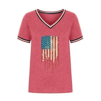 Ženska odjeća s američkom zastavom za Dan neovisnosti ženski topovi elegantna Casual moda majica s kratkim rukavima Bluza labavi
