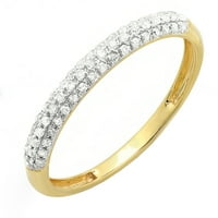 Ženski zaručnički prsten s okruglim bijelim dijamantom iz kolekcije 18k žutog zlata, veličine 9,5