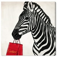 Punway Avenue Fashion i Glam Wall Art Canvas ispisuje 'skupa zebra' - crvena, crna