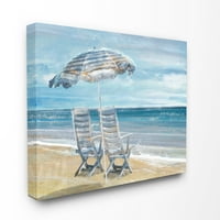 Stupell Home Décor Beach Lounge Sea Pejzažno slikarstvo platno zidna umjetnost od glavne linije Studio