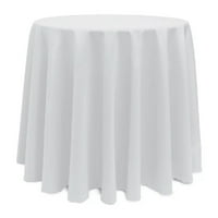 96 okrugli stolnjak od poliesterske tkanine koji pokriva stol, stolnjak za zabavu, dekor za zabavu, obična bijela