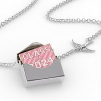Ogrlica s medaljonom klase A, ružičasta u srebrnoj omotnici Neonblond