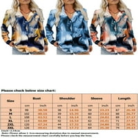 Luksuzni ženski Gornji dijelovi košulje na kopčanje bluza s izrezom u obliku slova u, ležerna košulja od tunike, Svečana plava 2