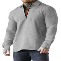 Muška bluza, Polo majica dugih rukava, široki topovi, sportske majice, radni pulover u sivoj boji