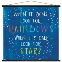 Erin Clark - plakat za kišu i zvijezde u drvenom magnetskom okviru, 22.37534