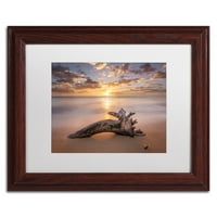 Zaštitni znak likovna umjetnost 'plaže Sunrise Sunrise' platno umjetnost Pierre Leclerc, bijela mat, drveni okvir