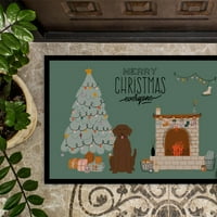 Božićni tepih za sva vrata s čokoladnim labradorom